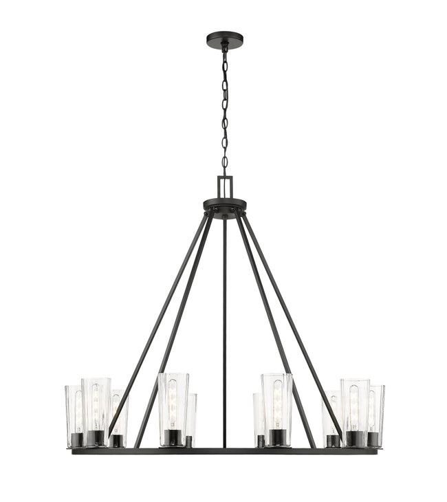 826-10MB - Titus 10 Light 46" Chandelier - Matte Black