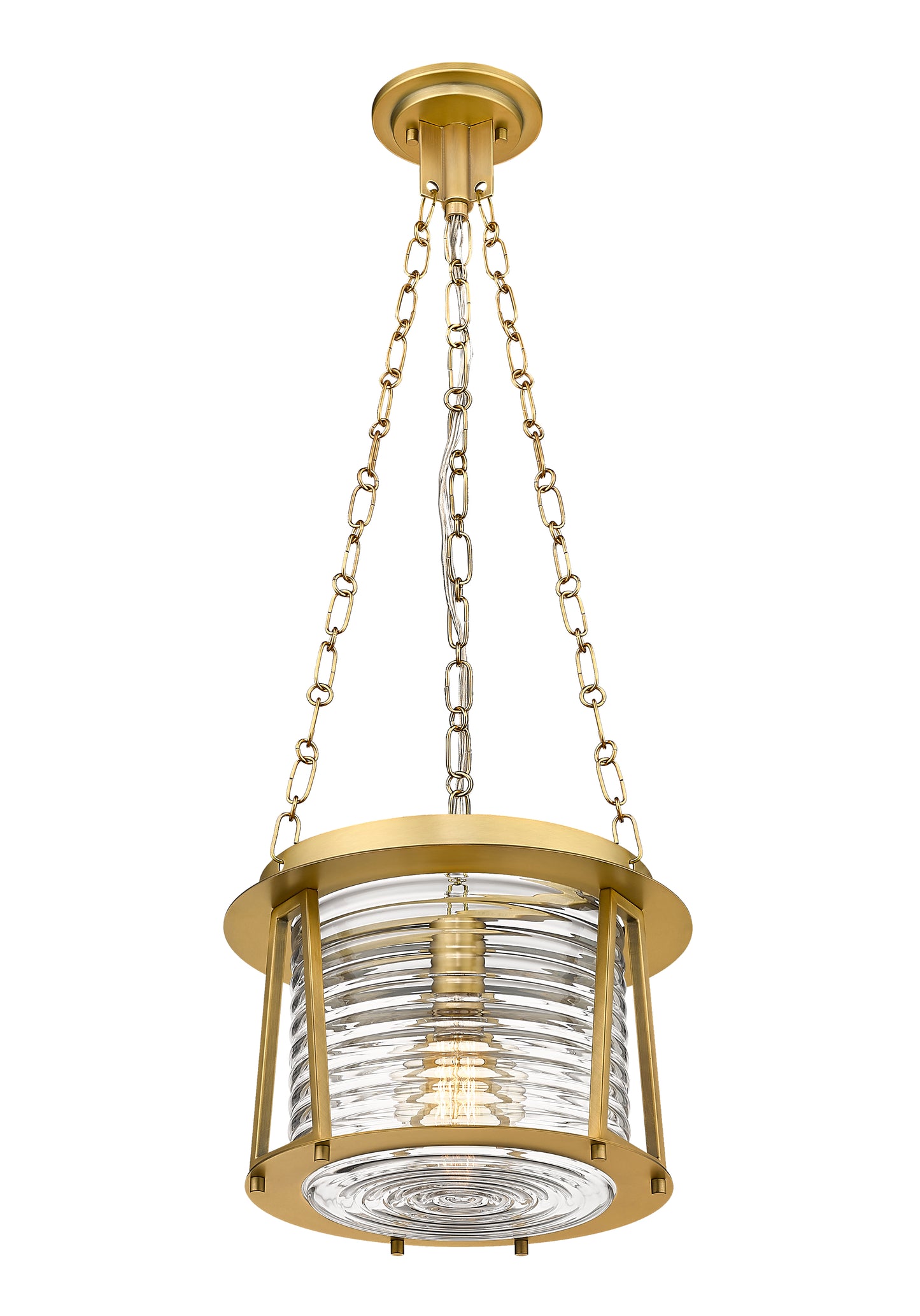 7503P13-RB - Cape Harbor 1 Light 13" Pendant - Rubbed Brass