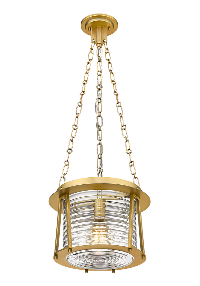7503P13-RB - Cape Harbor 1 Light 13" Pendant - Rubbed Brass