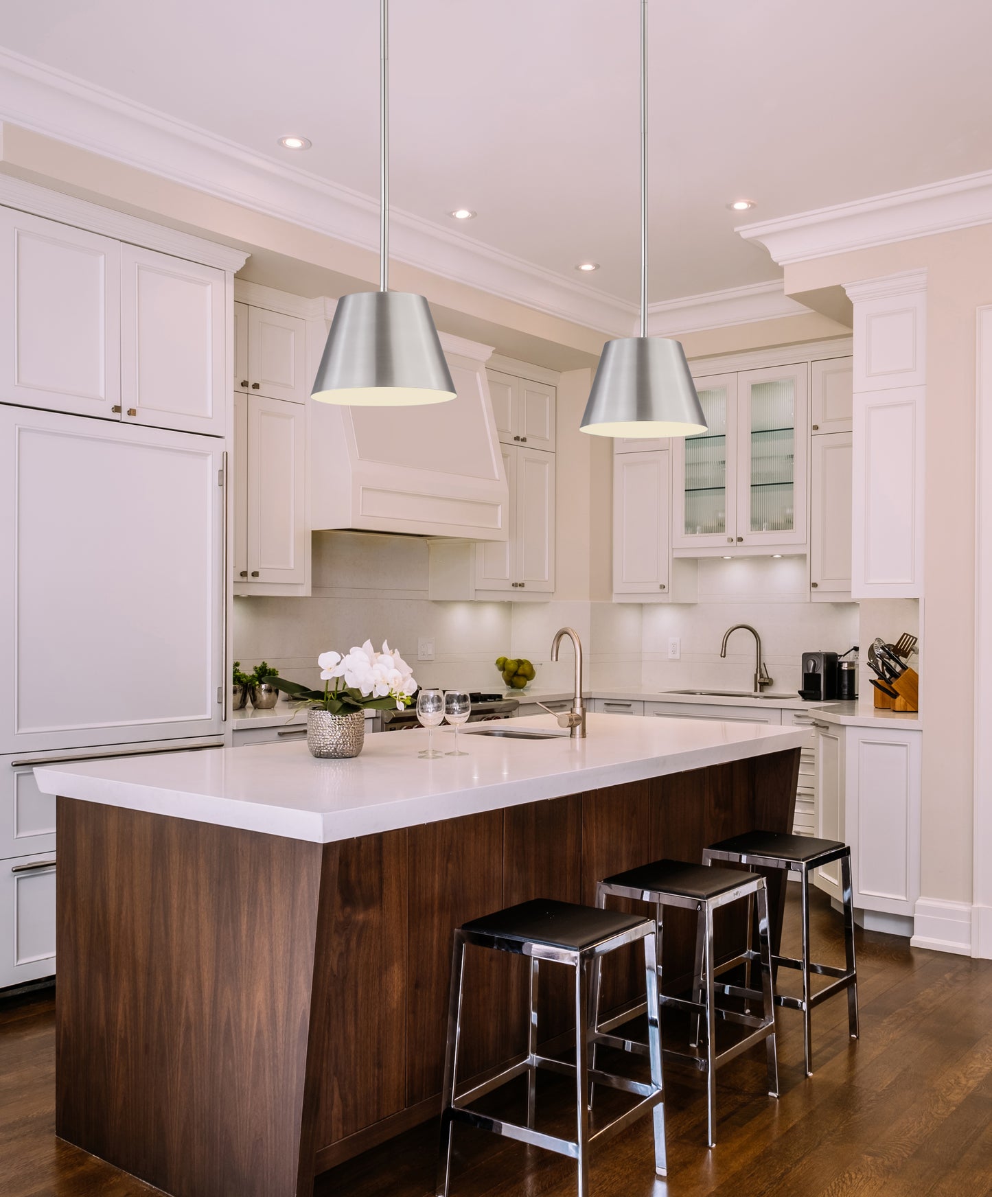 2307-18BN - Lilly 1 Light 18" Pendant - Brushed Nickel