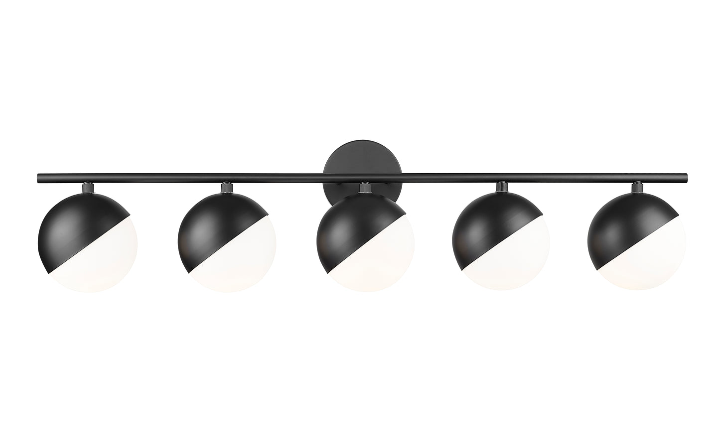 7517-5V-MB - Realm Sphere 5 Light 40" Vanity - Matte Black