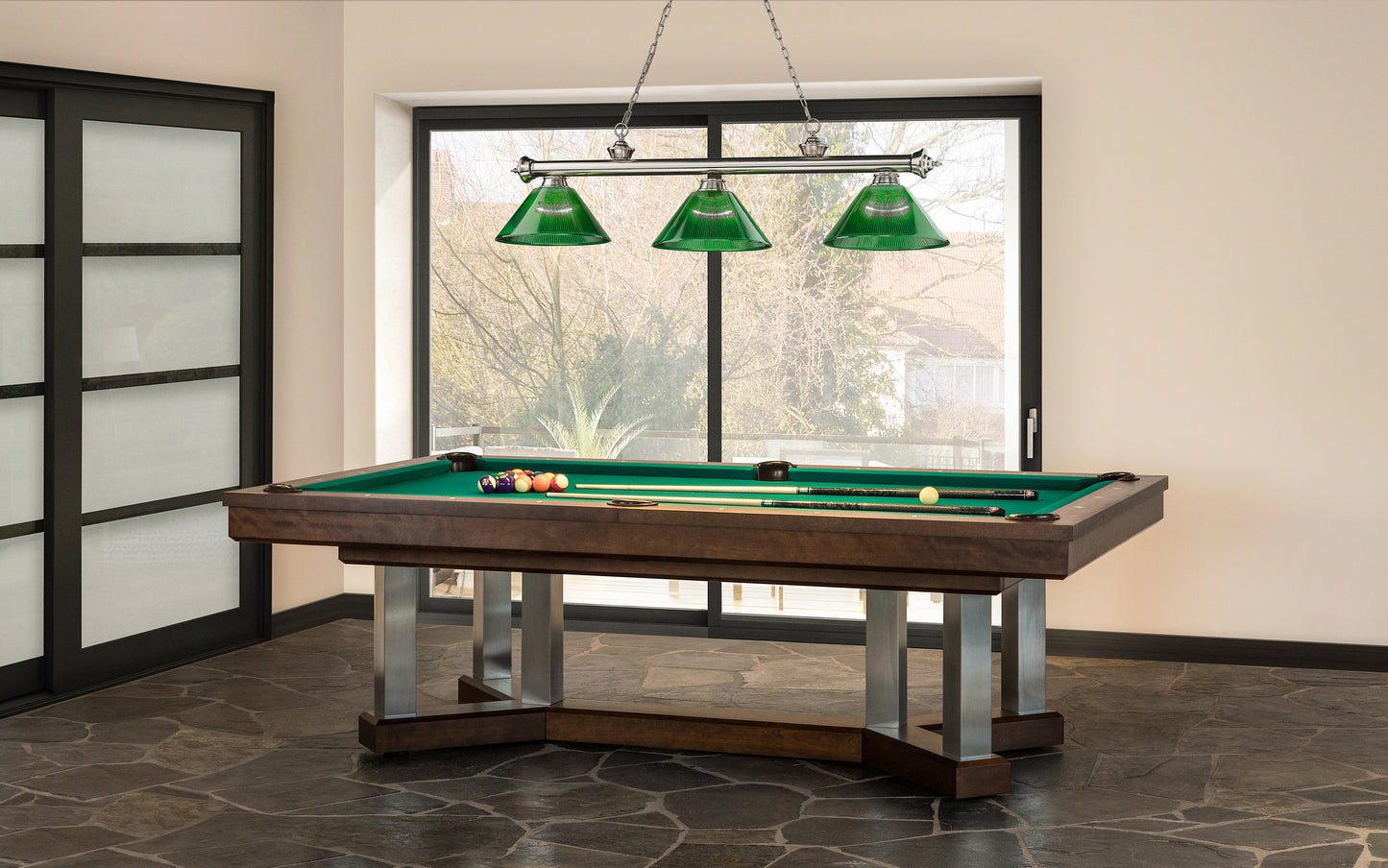 2306-3BN-ARG - Cordon 3 Light 57" Billiard - Brushed Nickel