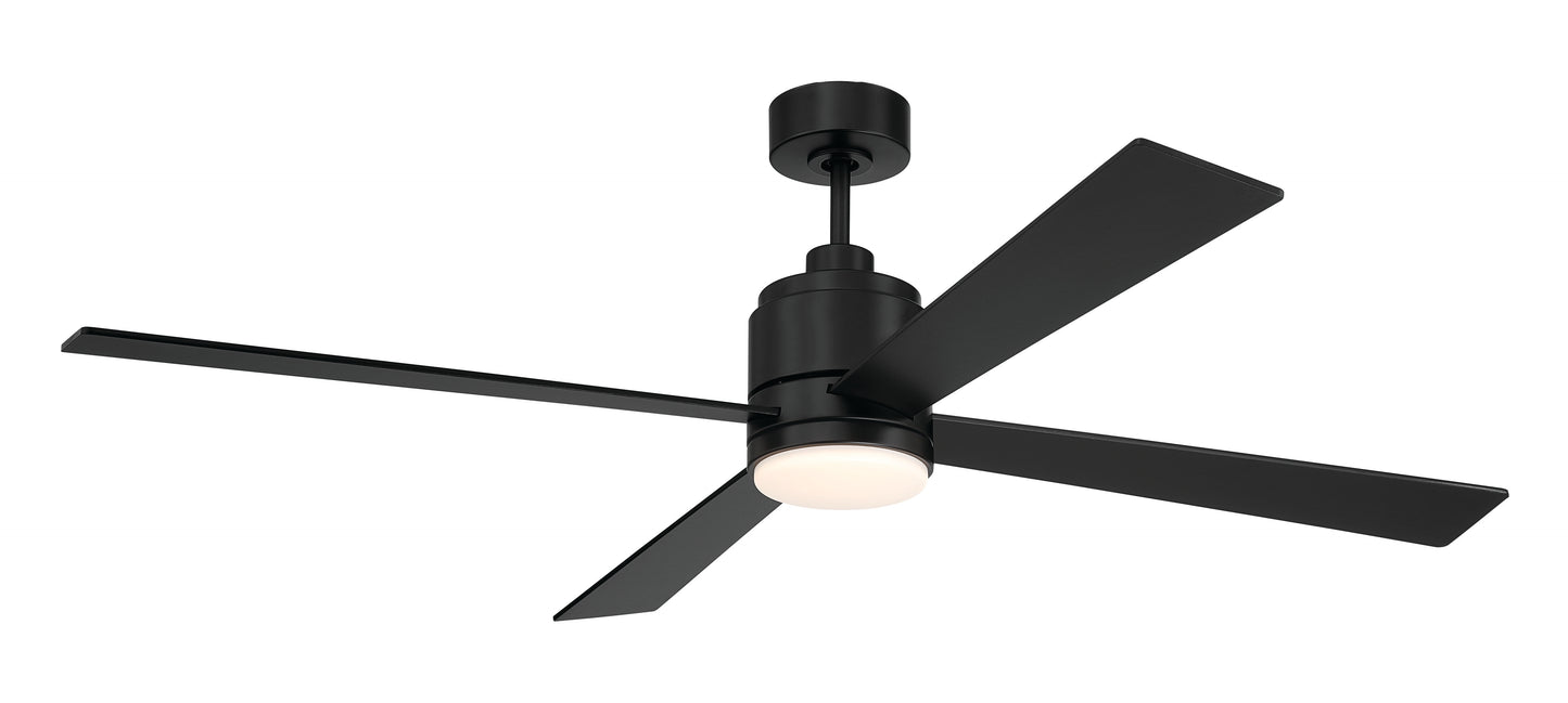 MCY60FB4 - McCoy 60" 4-blade ceiling fan with 2-wire HW wall control 60" 4 Blade Ceiling Fan with Light Kit - Flat Black
