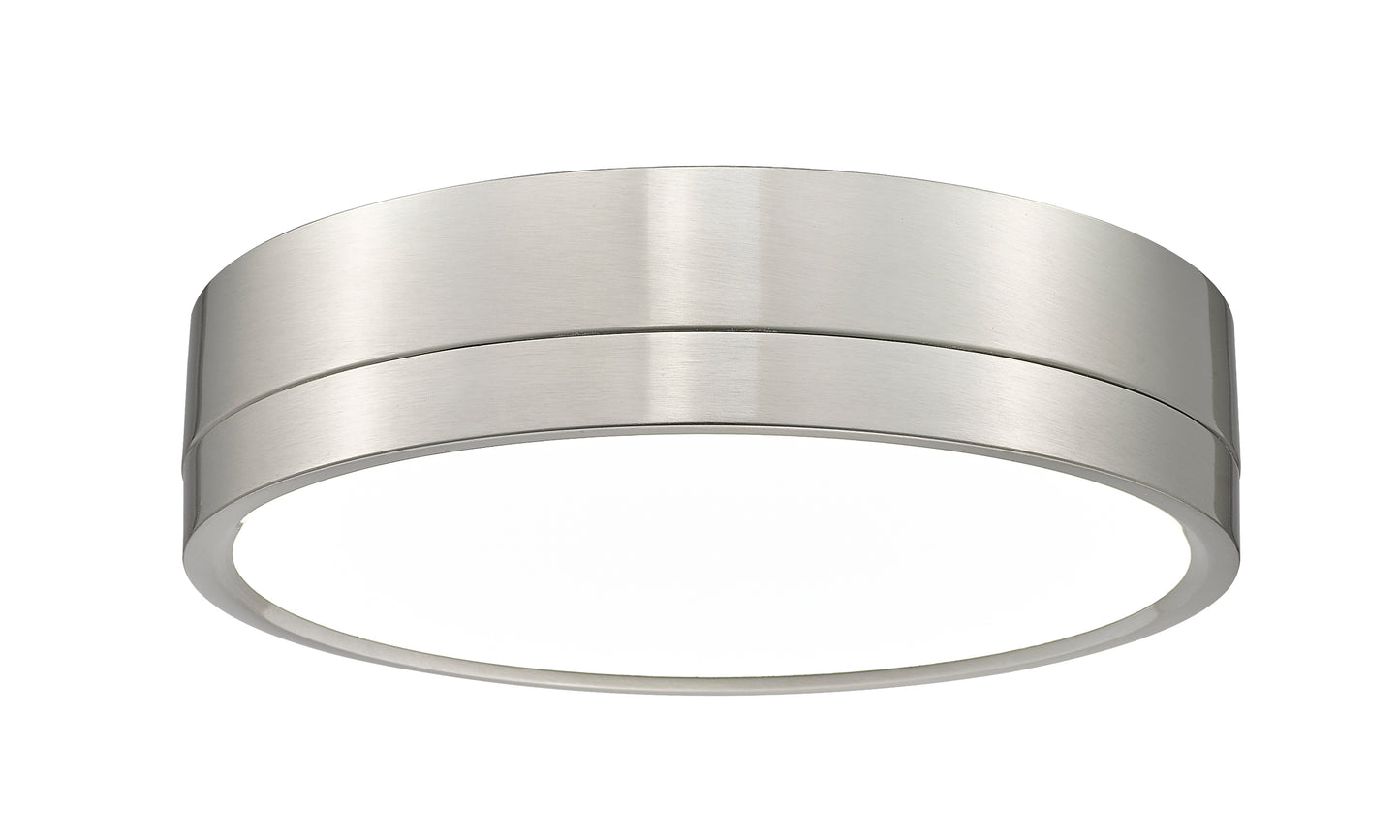 1006F12-BN-LED - Algar 1 Light Flush 12" Mount - Brushed Nickel