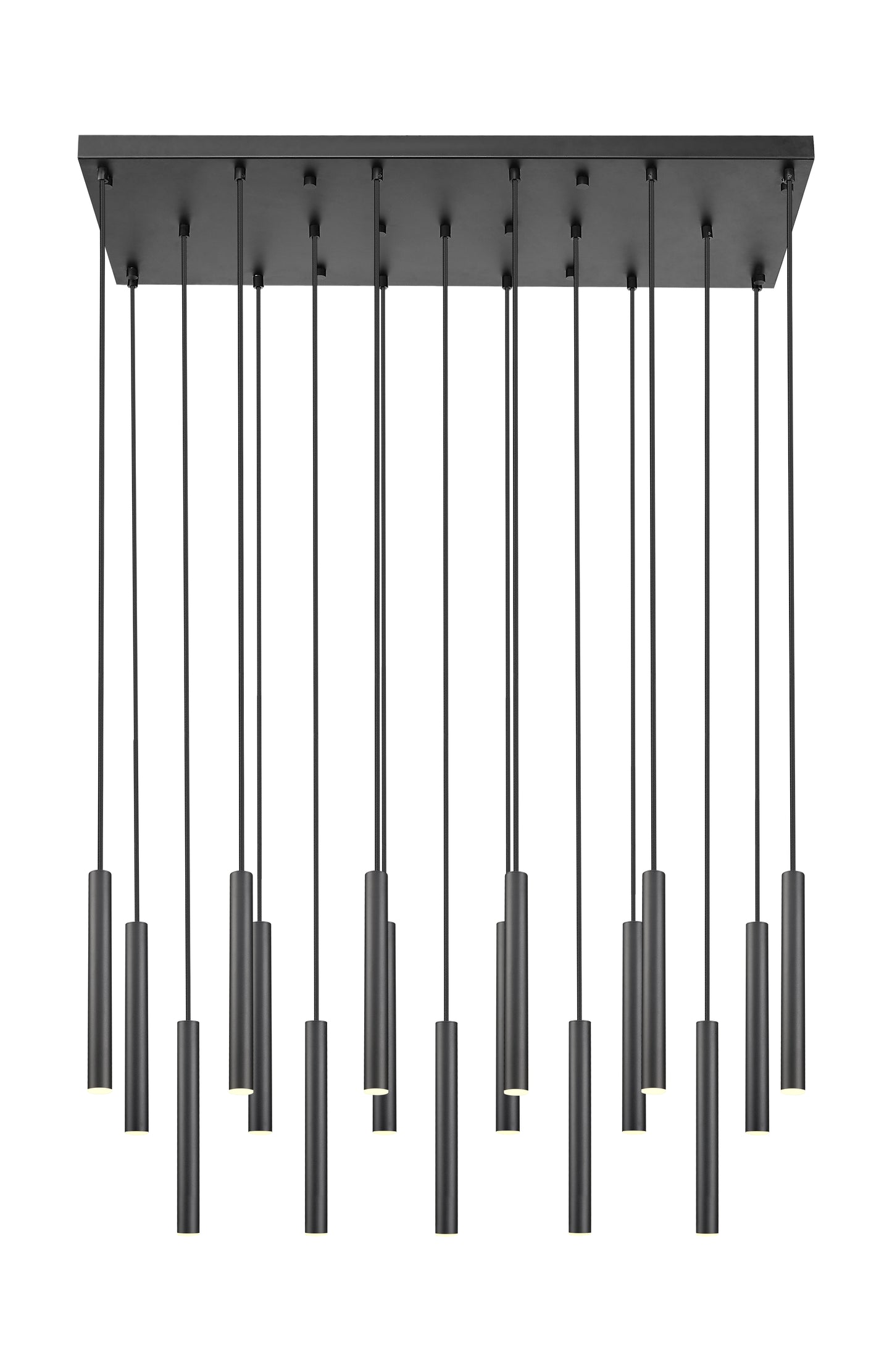 919MP12-17L-MB-LED - Forest 17 Light Linear 42" Chandelier - Matte Black