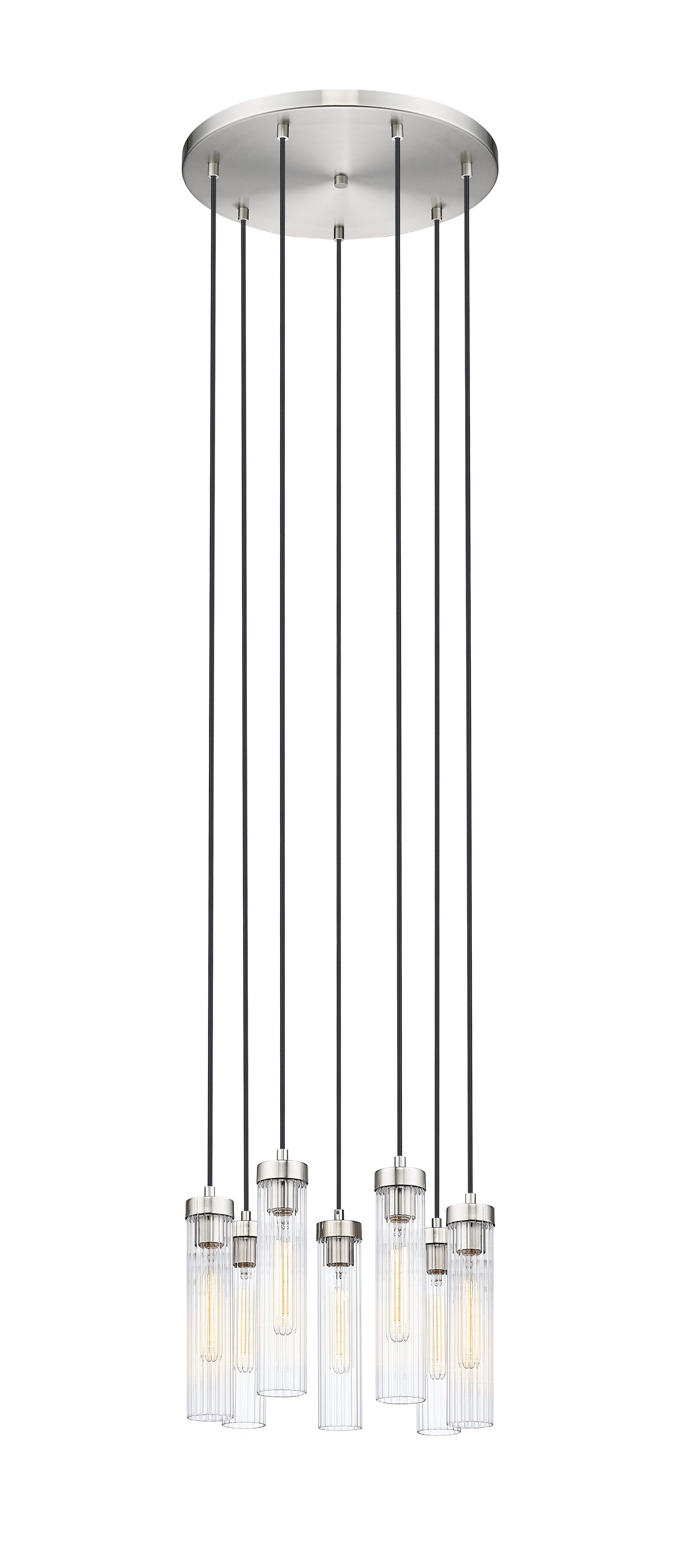 740P-7R-BN - Beau 7 Light 18" Chandelier - Brushed Nickel