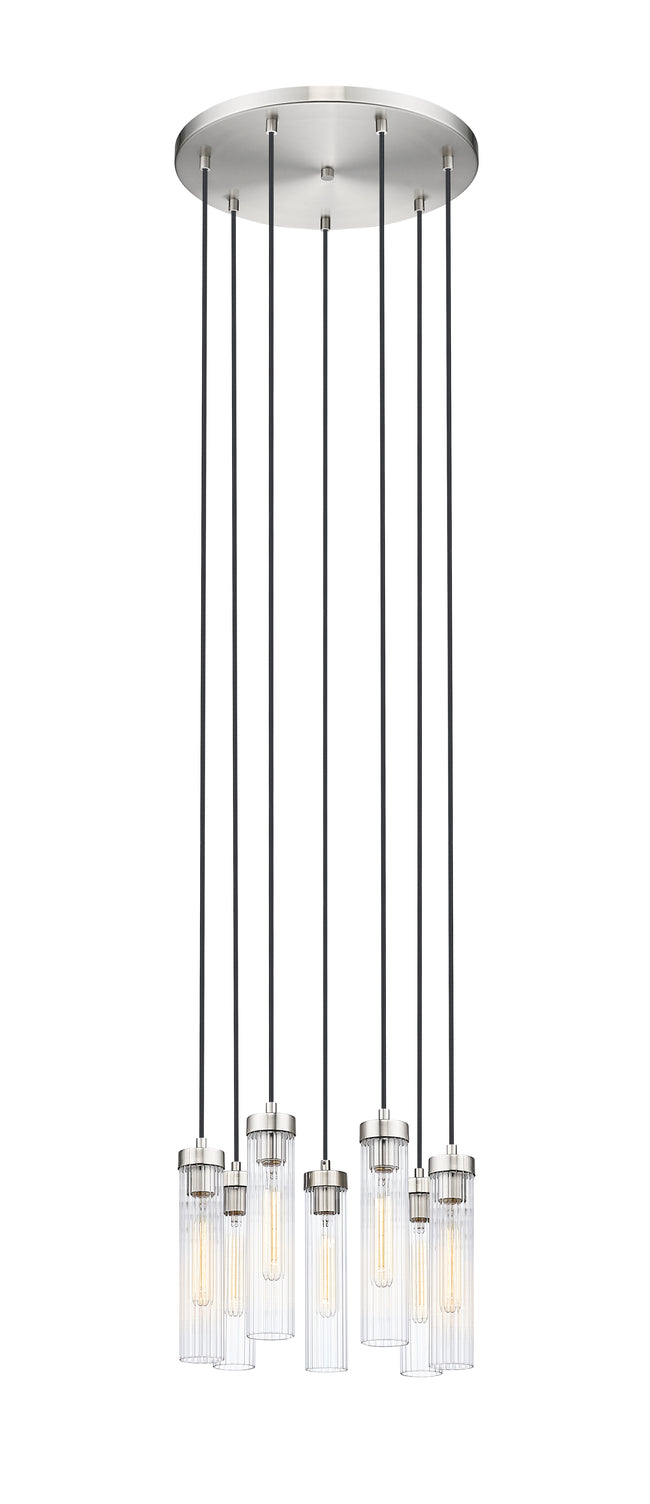740P-7R-BN - Beau 7 Light 18" Chandelier - Brushed Nickel