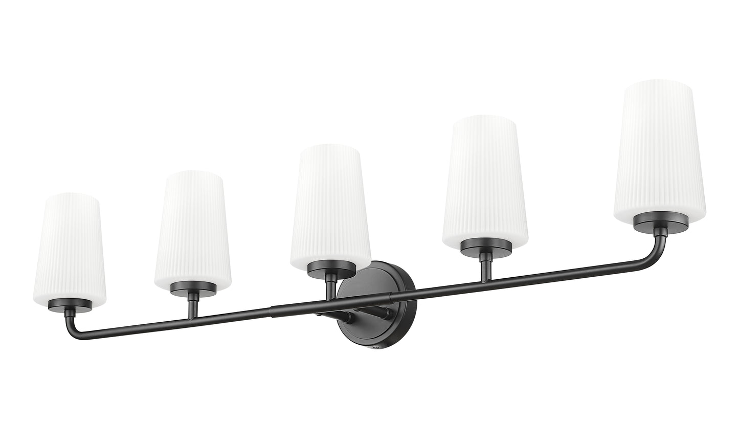7005-5V-MB - Montford 5 Light 40" Vanity - Matte Black