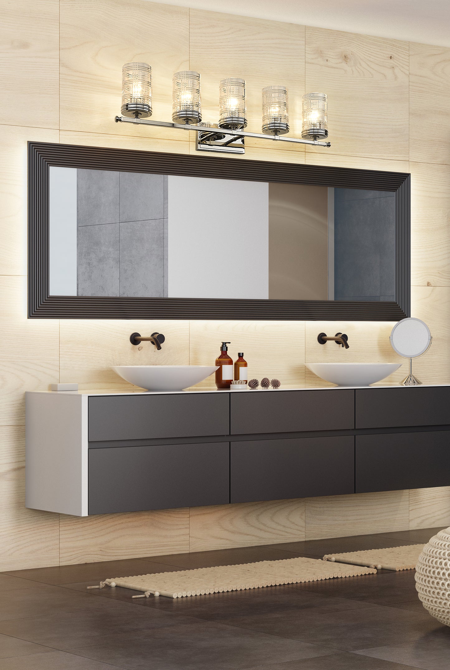 344-5V-PN - Archer 5 Light 38" Vanity - Polished Nickel