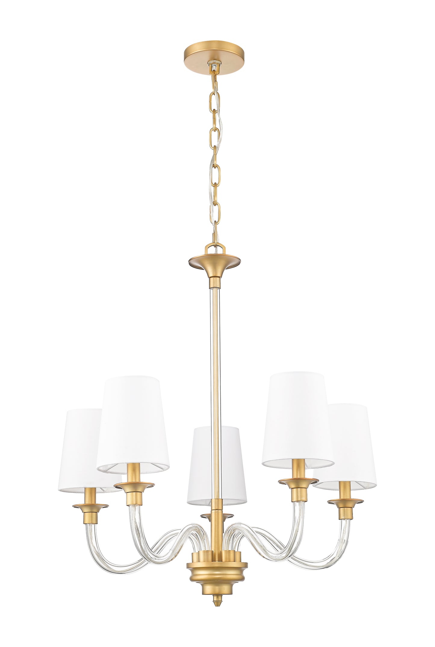 1950-5RB - Katerina 5 Light 24" Chandelier - Rubbed Brass