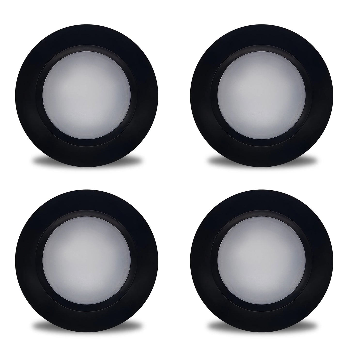773275 - 7" Dimmable Recessed Retrofit LED Black Aluminum Ceiling Light - 14W - 3000K - 4 Pack