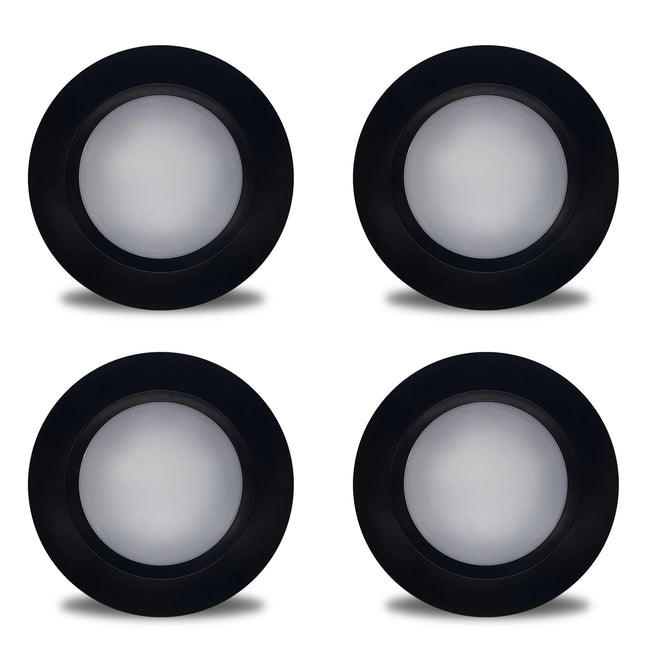773275 - 7" Dimmable Recessed Retrofit LED Black Aluminum Ceiling Light - 14W - 3000K - 4 Pack