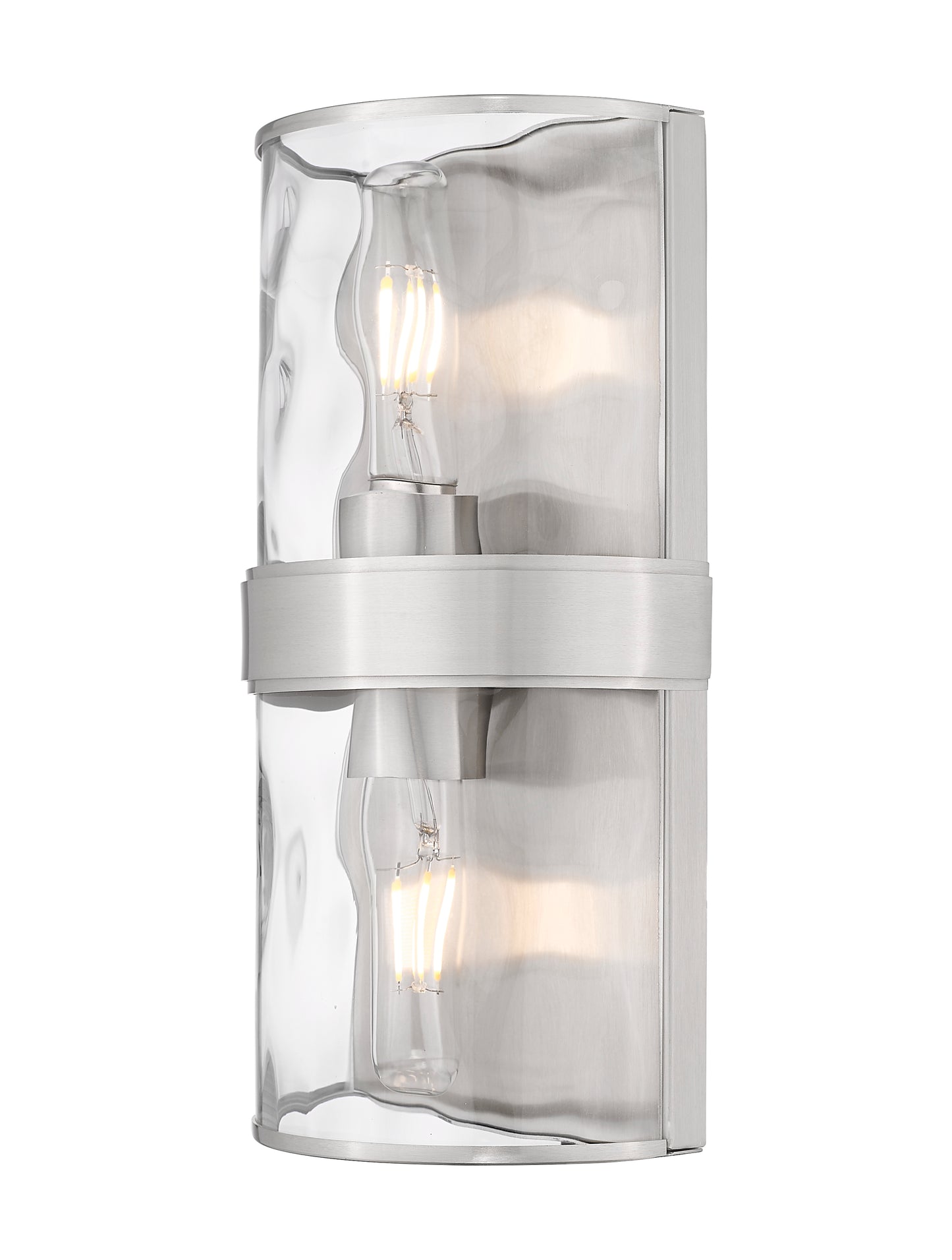 3053-2SS-BN - Meridian 2 Light Wall 12" Sconce - Brushed Nickel