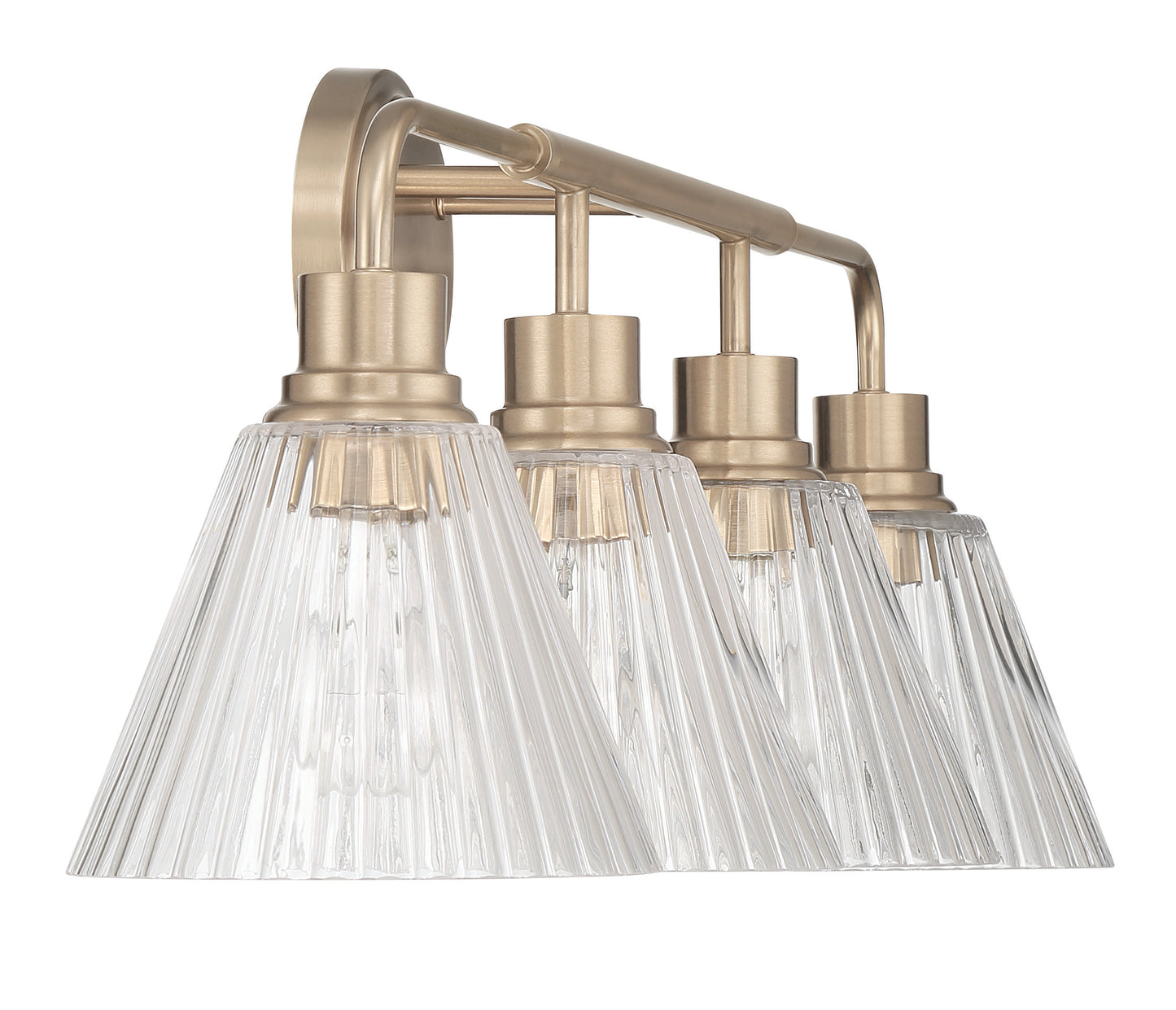 61104-CPZ - Pleated 4 Light 34" Wide Vanity Light - Premium Bronze
