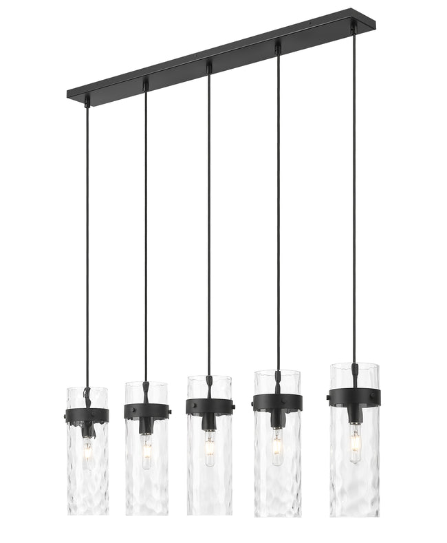 7002P5-5L-MB - Fontaine 5 Light Linear 44" Chandelier - Matte Black