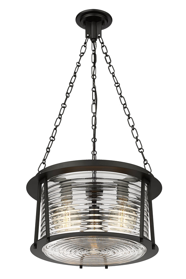 7503P18-MB - Cape Harbor 3 Light 18" Pendant - Matte Black