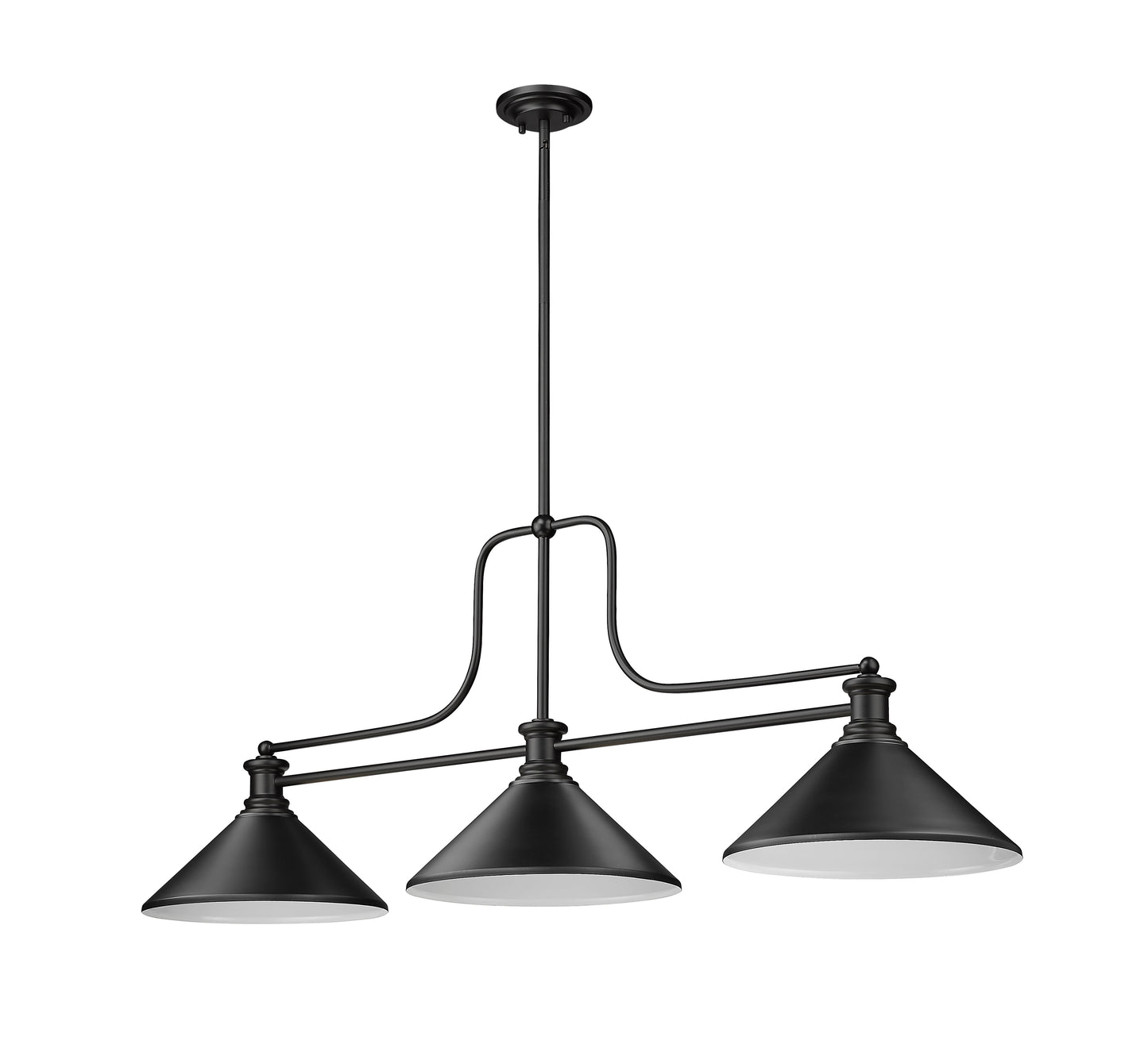 725-3MB-MMB - Melange 3 Light 52" Billiard - Matte Black