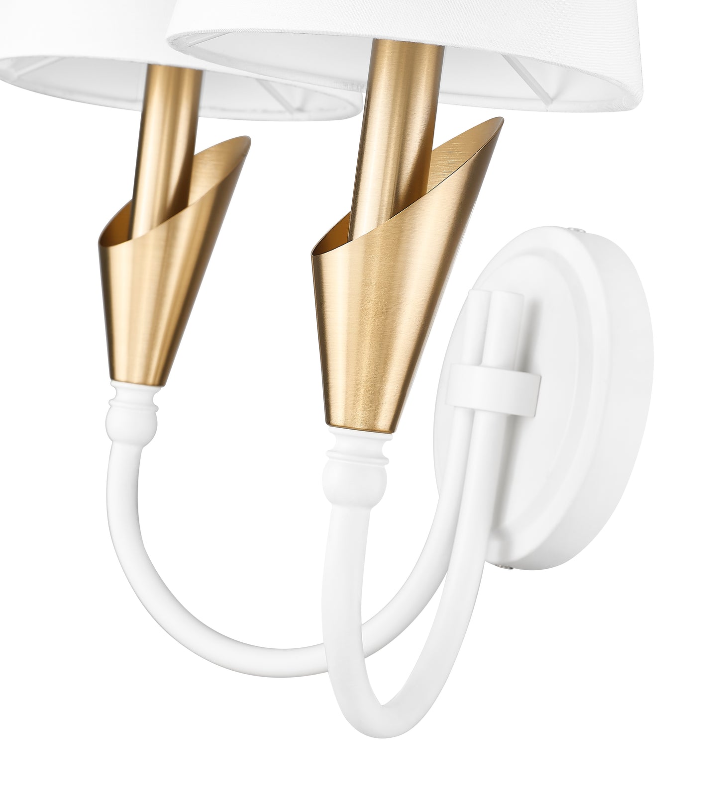 4014-2S-TW-MGLD - Claudelle 2 Light Wall 14" Sconce - Tundra White / Modern Gold