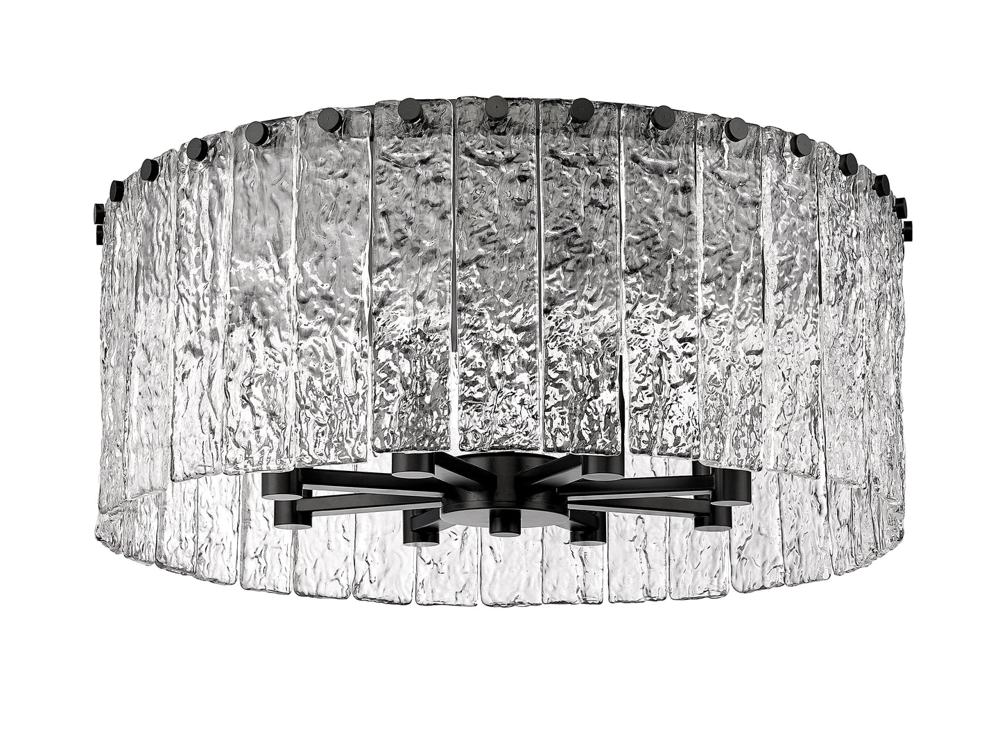 1943F20-MB - Glacier 8 Light Flush 21" Mount - Matte Black