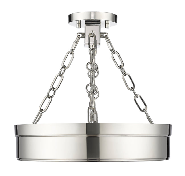 1944SF15-PN-LED - Anders 1 Light Semi Flush 15" Mount - Polished Nickel