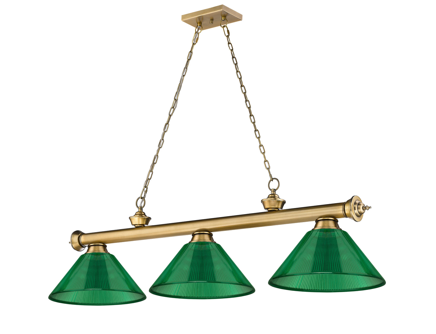 2306-3RB-ARG - Cordon 3 Light 57" Billiard - Rubbed Brass