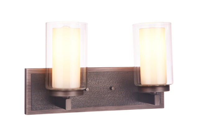 11615NIVNI2 - Texture 2 Light 15" Wide Vanity Light - Natural Iron / Vintage Iron