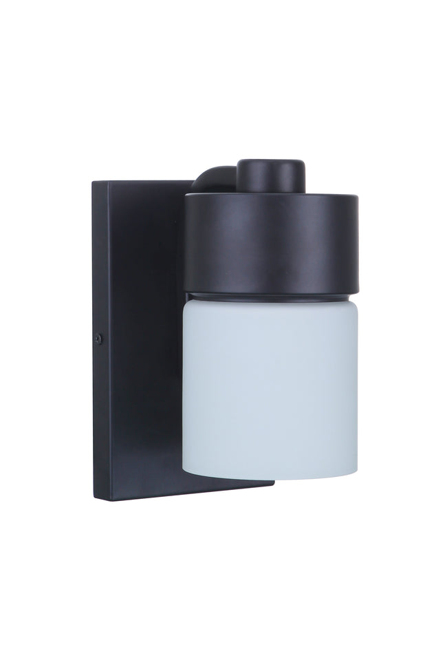12305FB1 - District 1 Light 7.85" High Wall Sconce - Flat Black