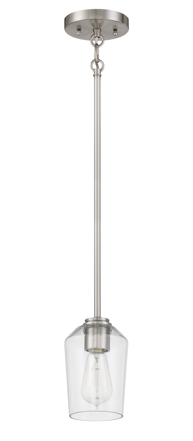 56191-BNK - Shayna 1 Light 5.13" Wide Mini Pendant - Brushed Nickel