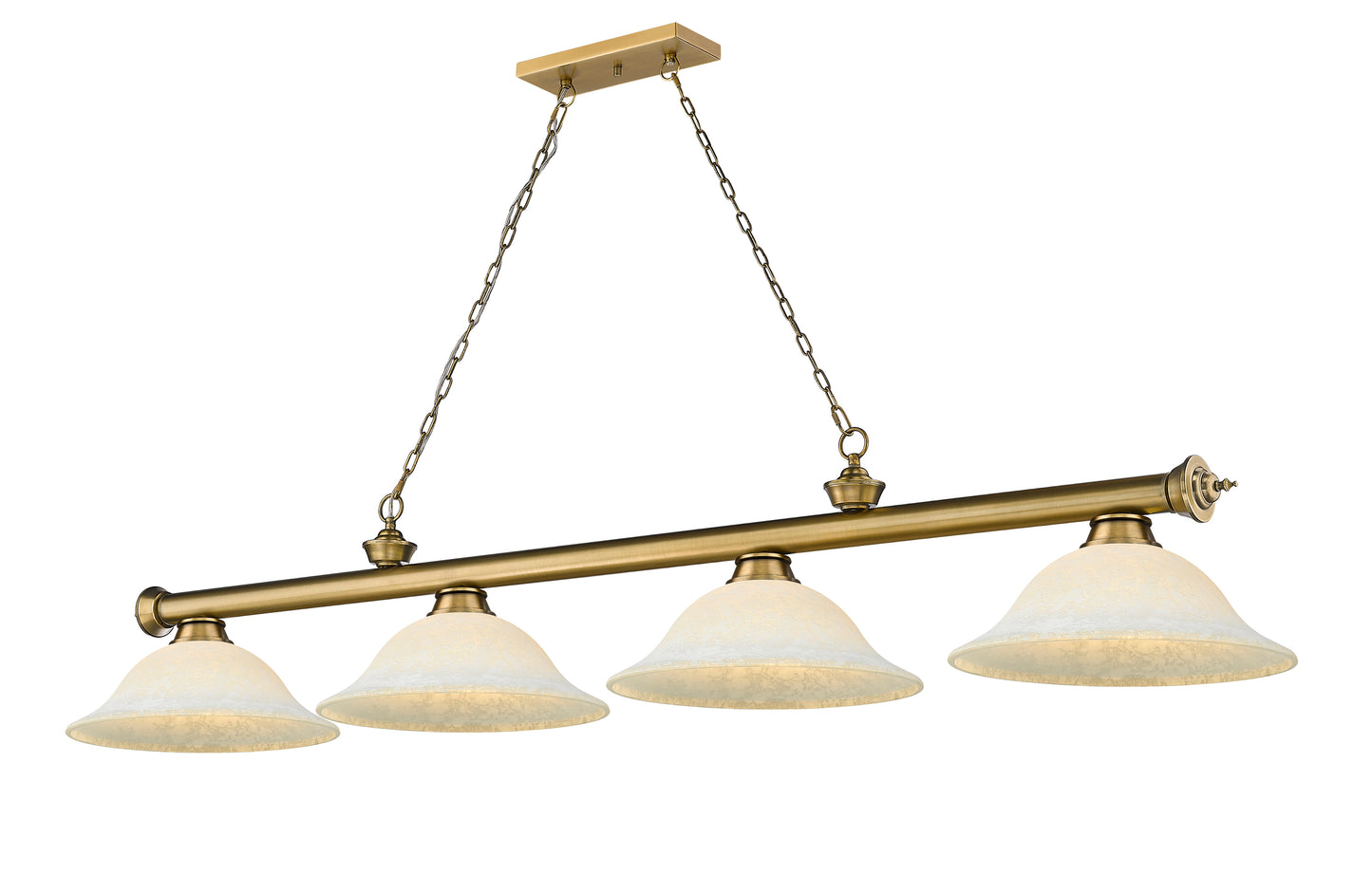 2306-4RB-WM16 - Cordon 4 Light 82" Billiard - Rubbed Brass
