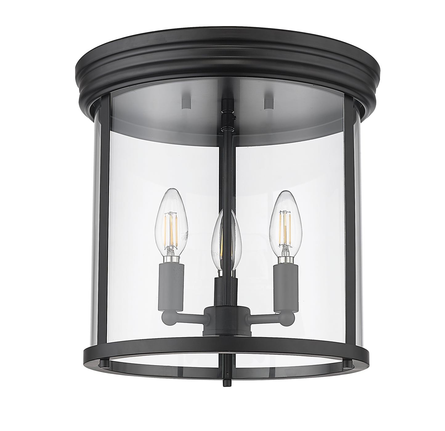 742F13-MB - Thayer 3 Light Flush 13" Mount - Matte Black