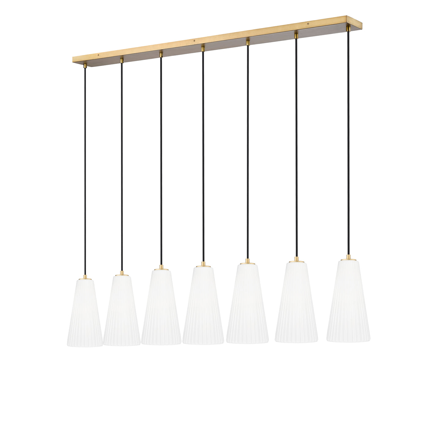 3043P7-7L-MGLD - Farrell 7 Light Linear 54" Chandelier - Modern Gold
