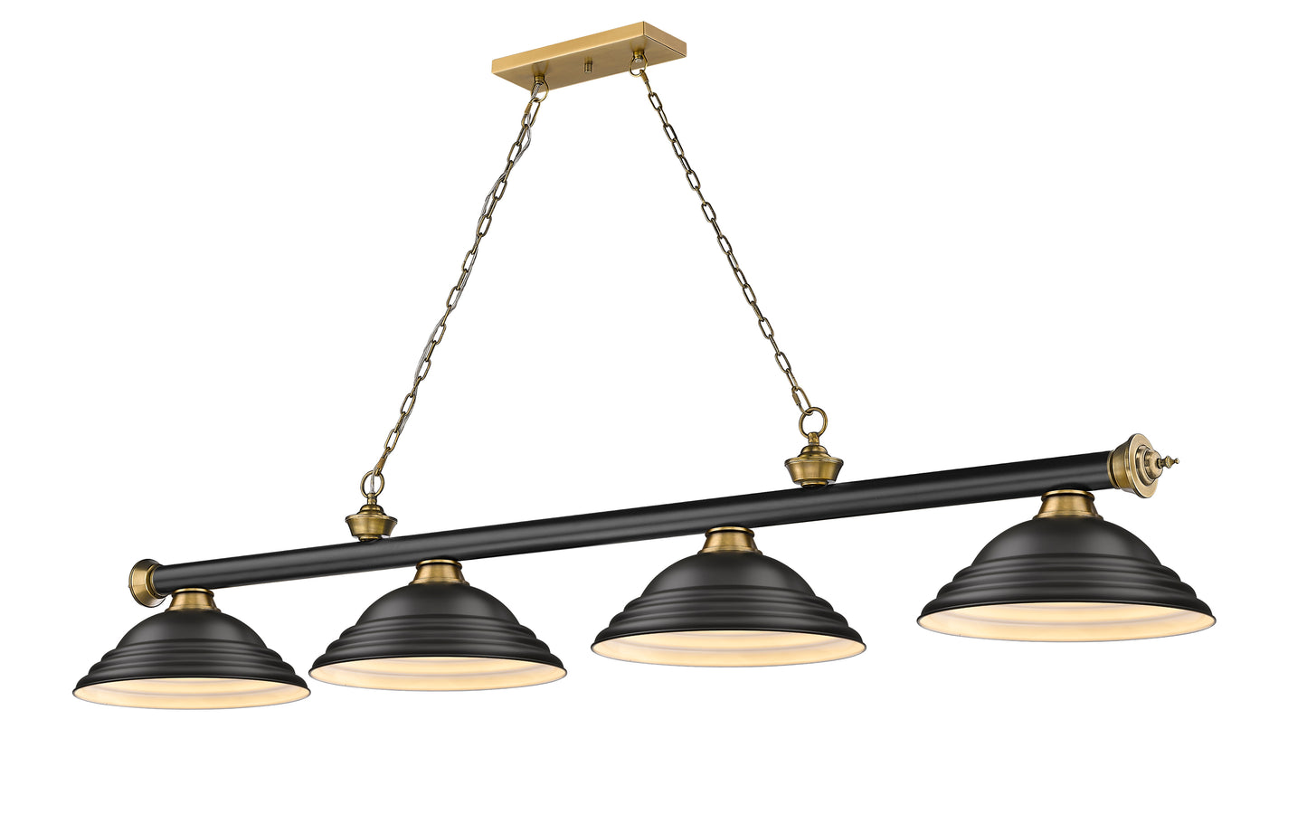 2306-4MB-RB-SMB - Cordon 4 Light 82" Billiard - Matte Black / Rubbed Brass