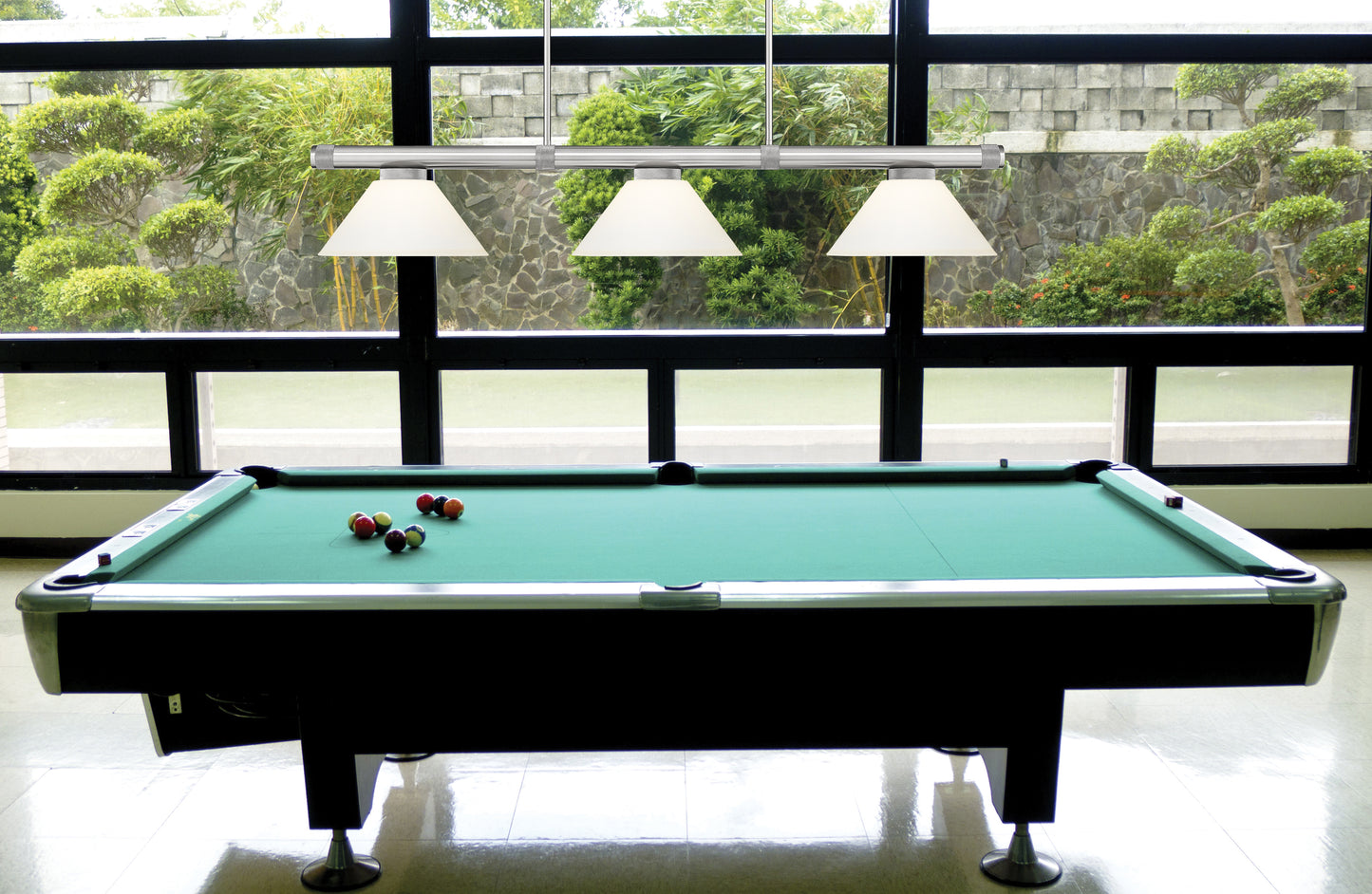 3050-3BN-AMO14 - Vanguard 3 Light 58" Billiard - Brushed Nickel
