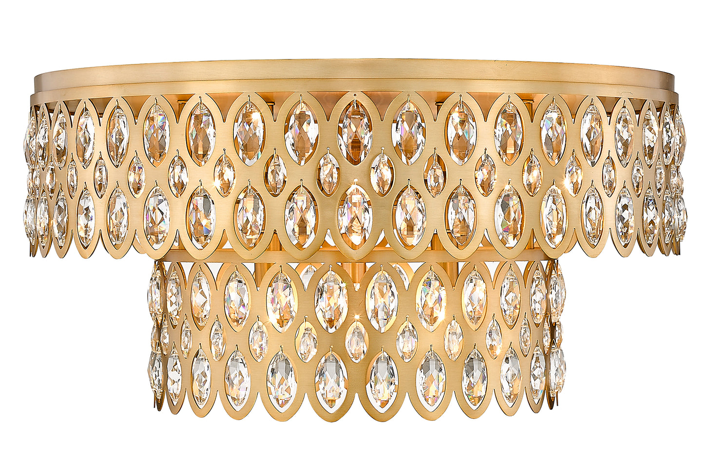 822F24-HB - Dealey 12 Light Flush 24" Mount - Heirloom Brass