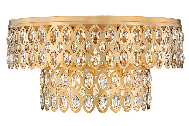 822F24-HB - Dealey 12 Light Flush 24" Mount - Heirloom Brass