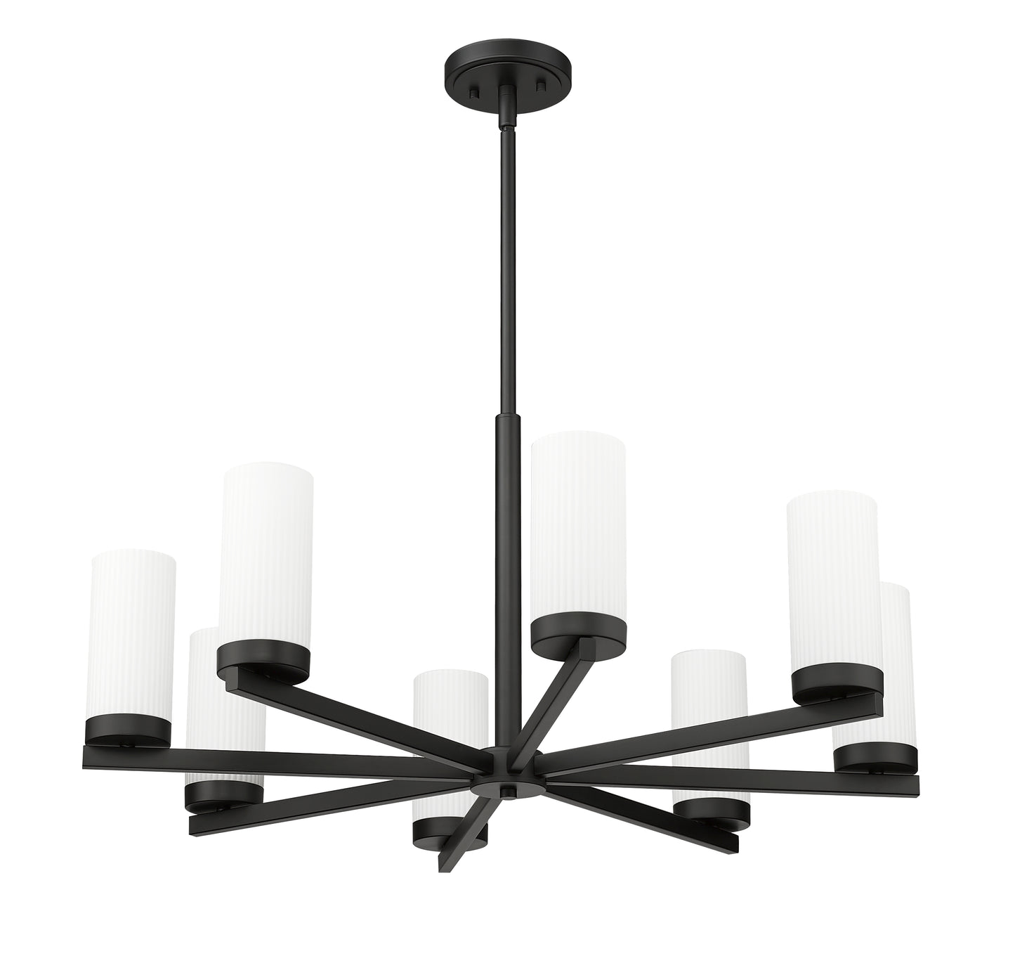 3044-8MB - Danica 8 Light 32" Chandelier - Matte Black
