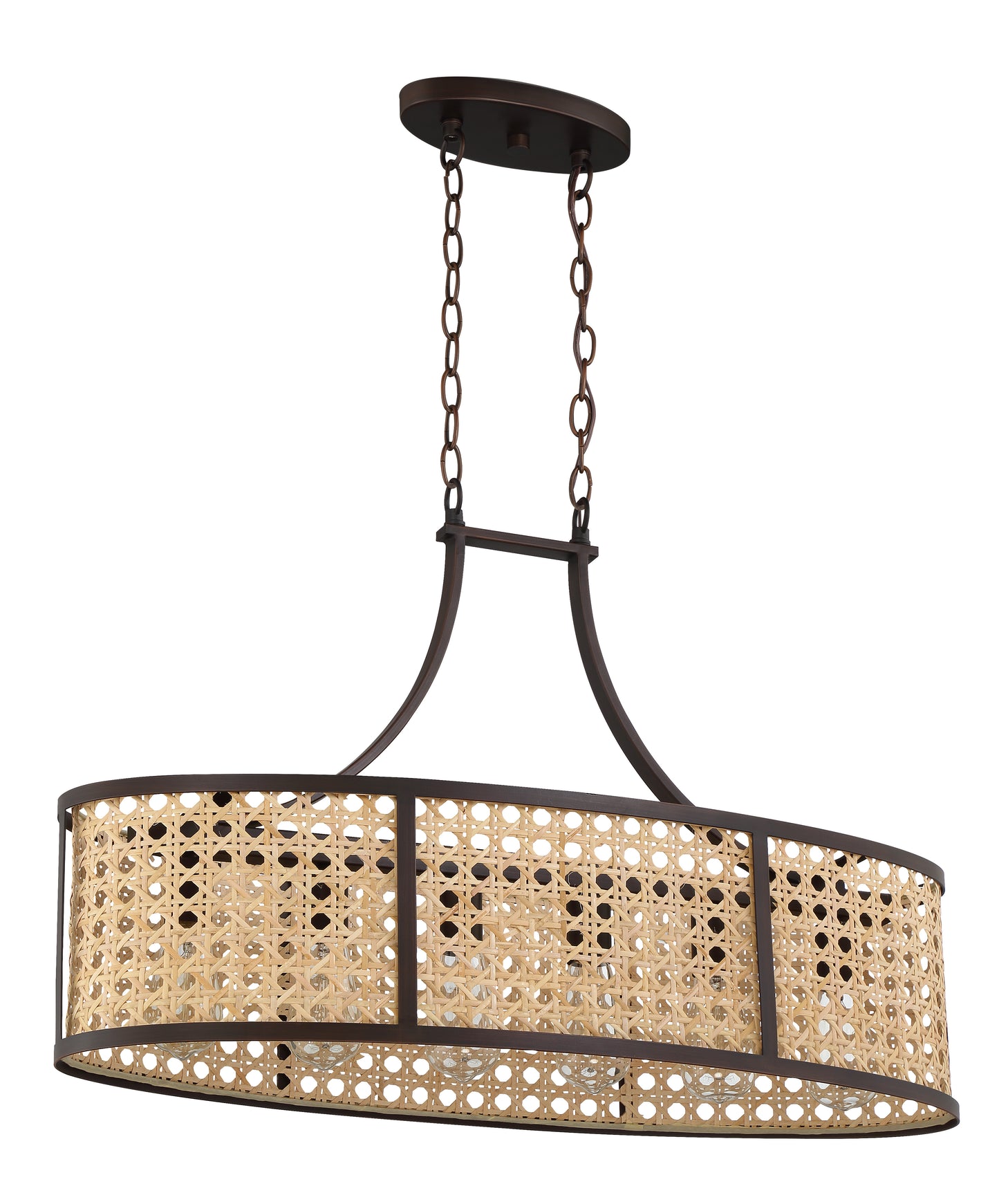 54576-ABZ - Malaya 6 Light 12.5" Wide Island Light - Aged Bronze Brushed
