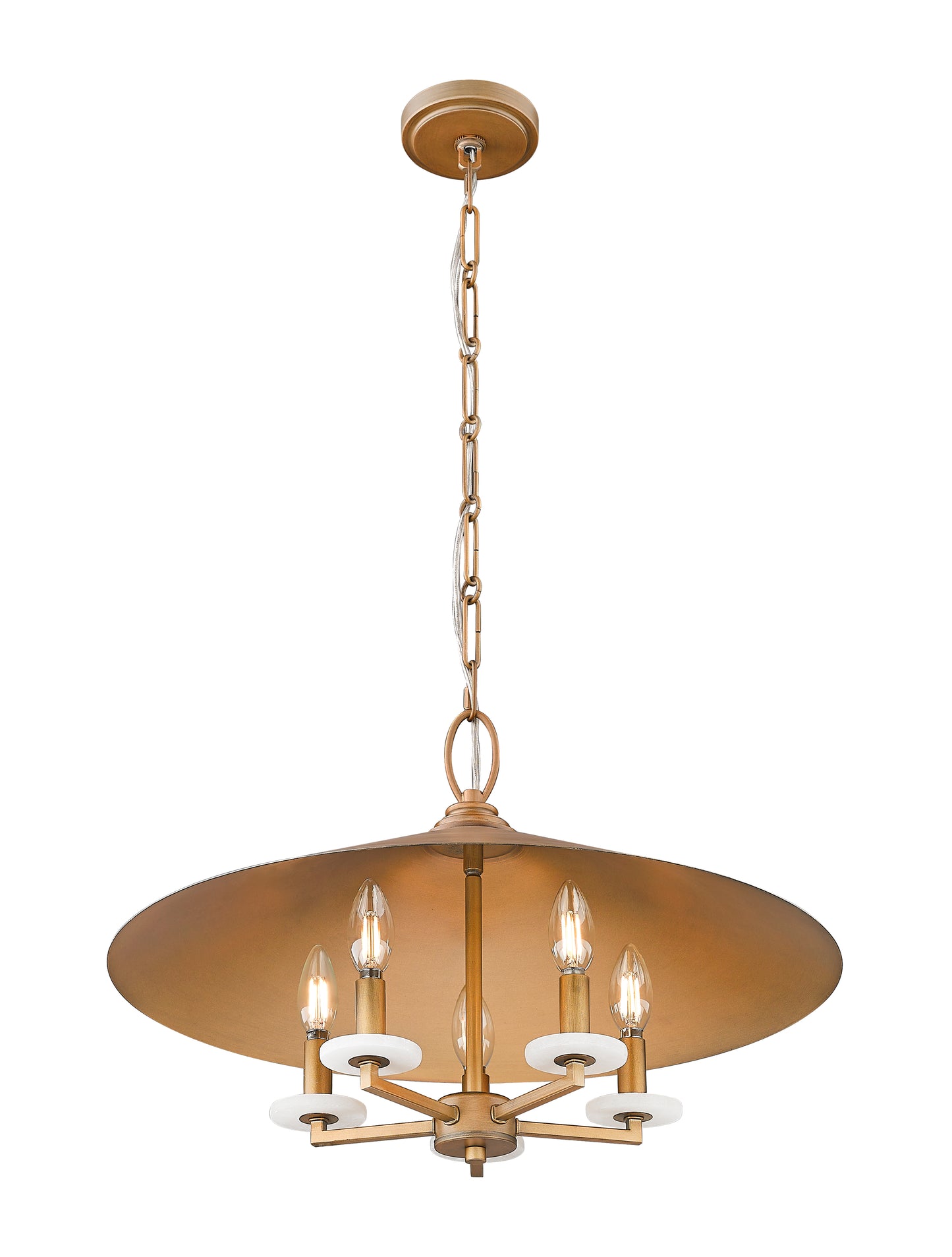 1953-22SGD - Rialto 5 Light 22" Pendant - Signature Gold