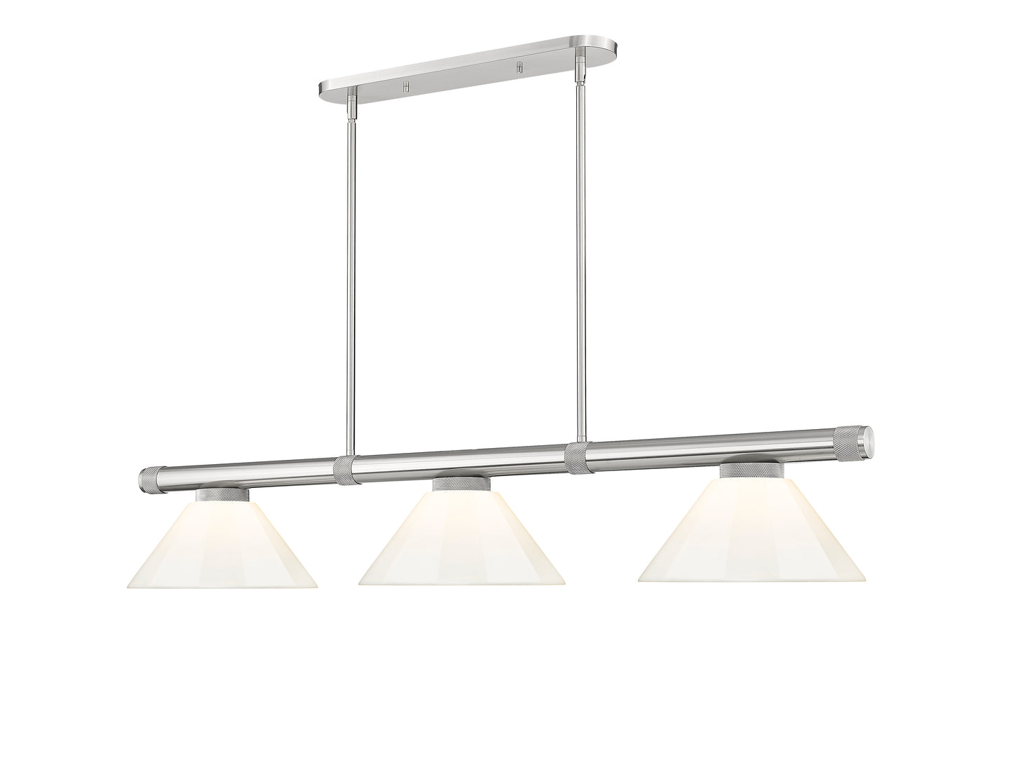 3050-3BN-PWH - Vanguard 3 Light 58" Billiard - Brushed Nickel
