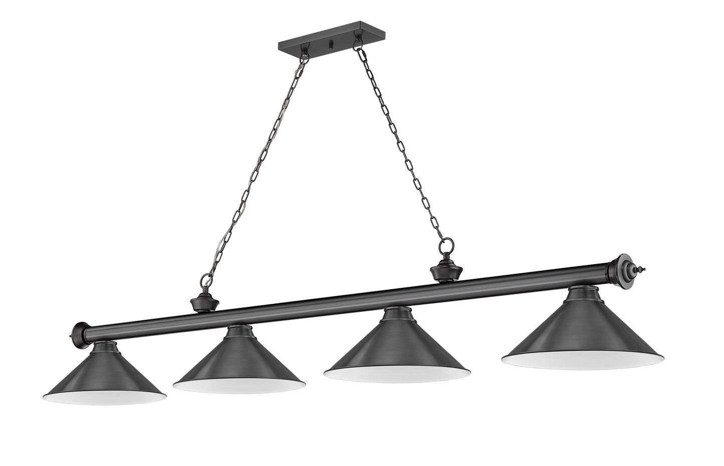 2306-4BP-BP15 - Cordon 4 Light 81" Billiard - Bronze Plate