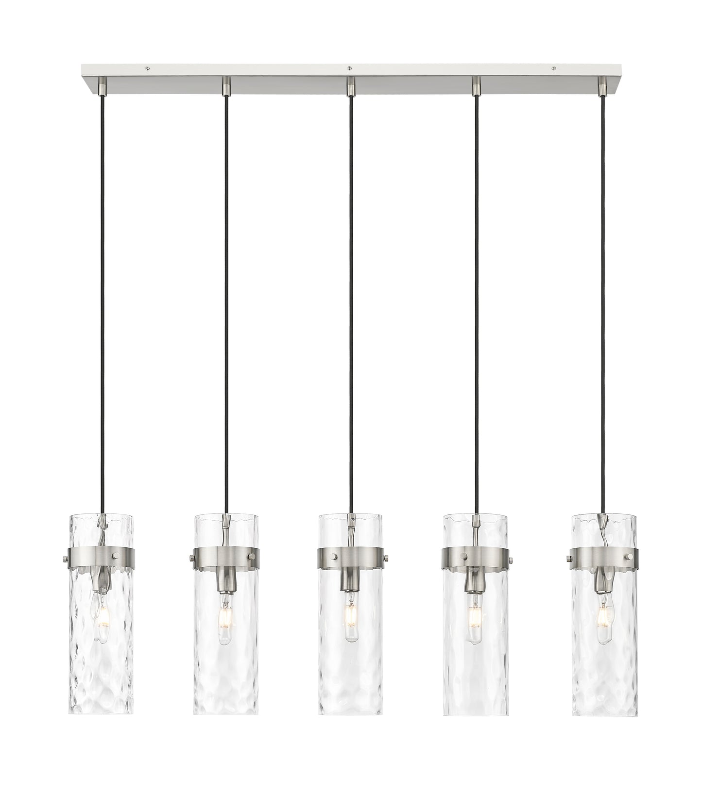 7002P5-5L-BN - Fontaine 5 Light Linear 44" Chandelier - Brushed Nickel