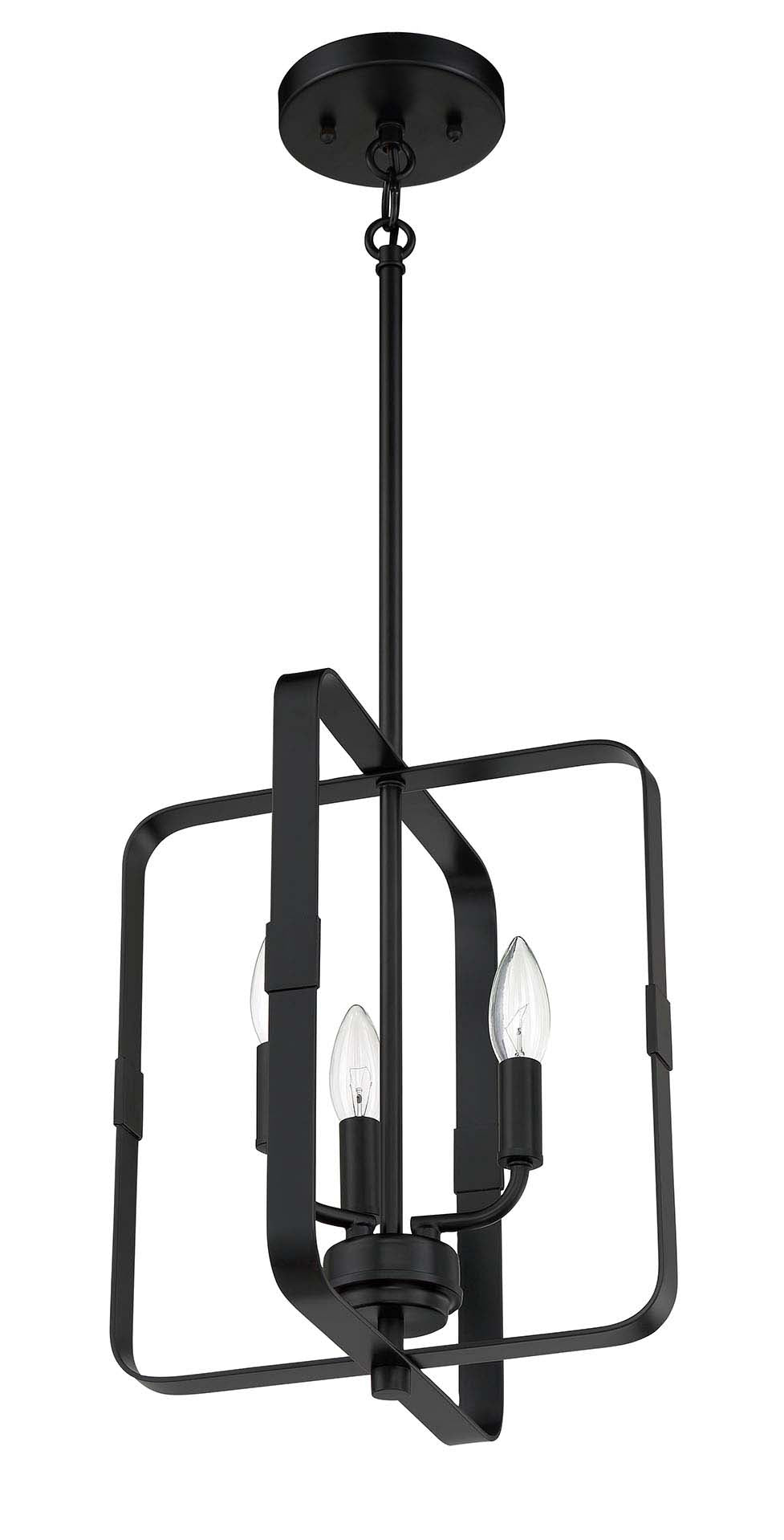 56033-FB - Stowe 3 Light 12" Wide Foyer Light - Flat Black