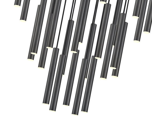 919MP12-27R-MB-LED - Forest 27 Light 36" Chandelier - Matte Black