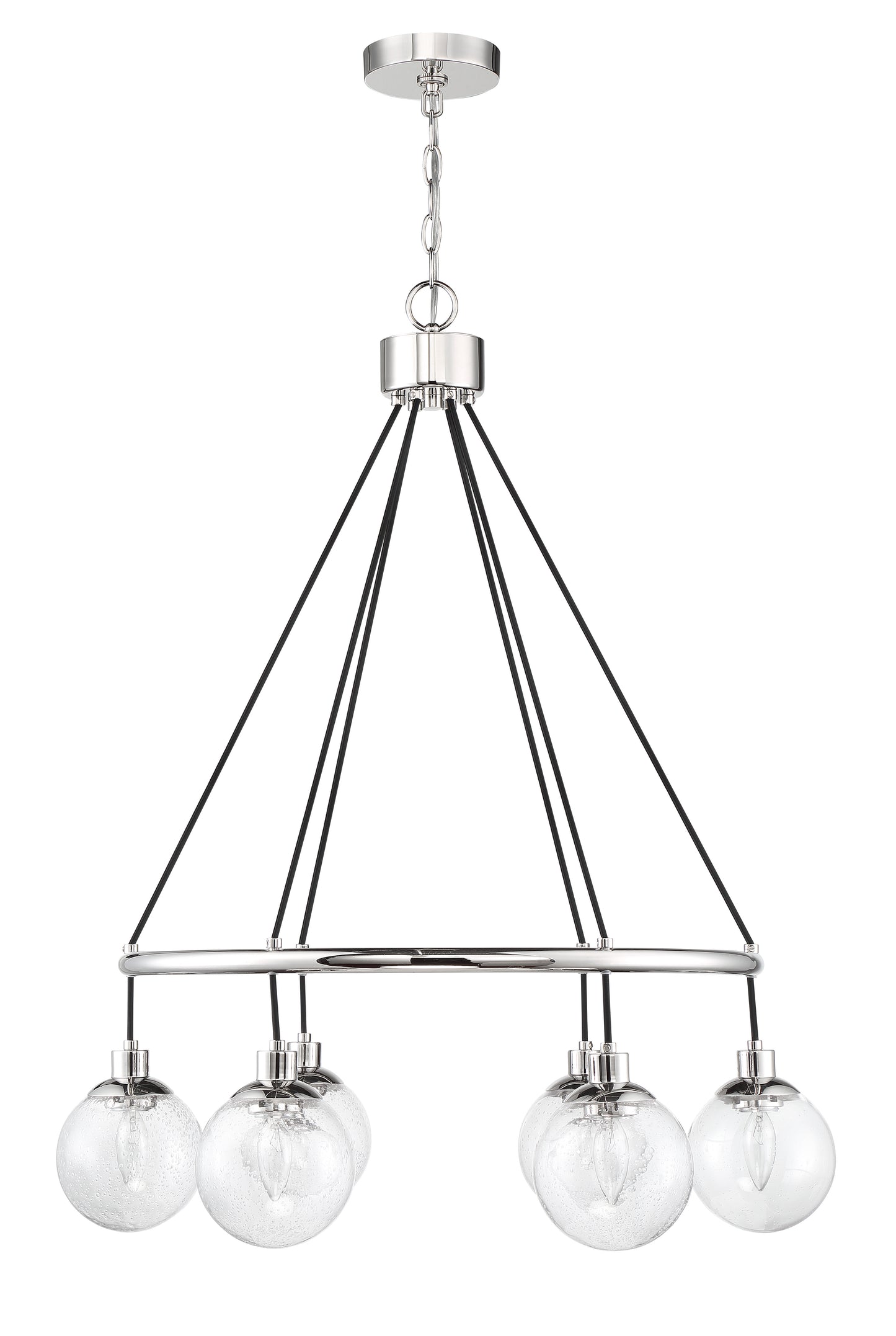 53326-CH - Que 6 Light 28" Wide Chandelier - Chrome