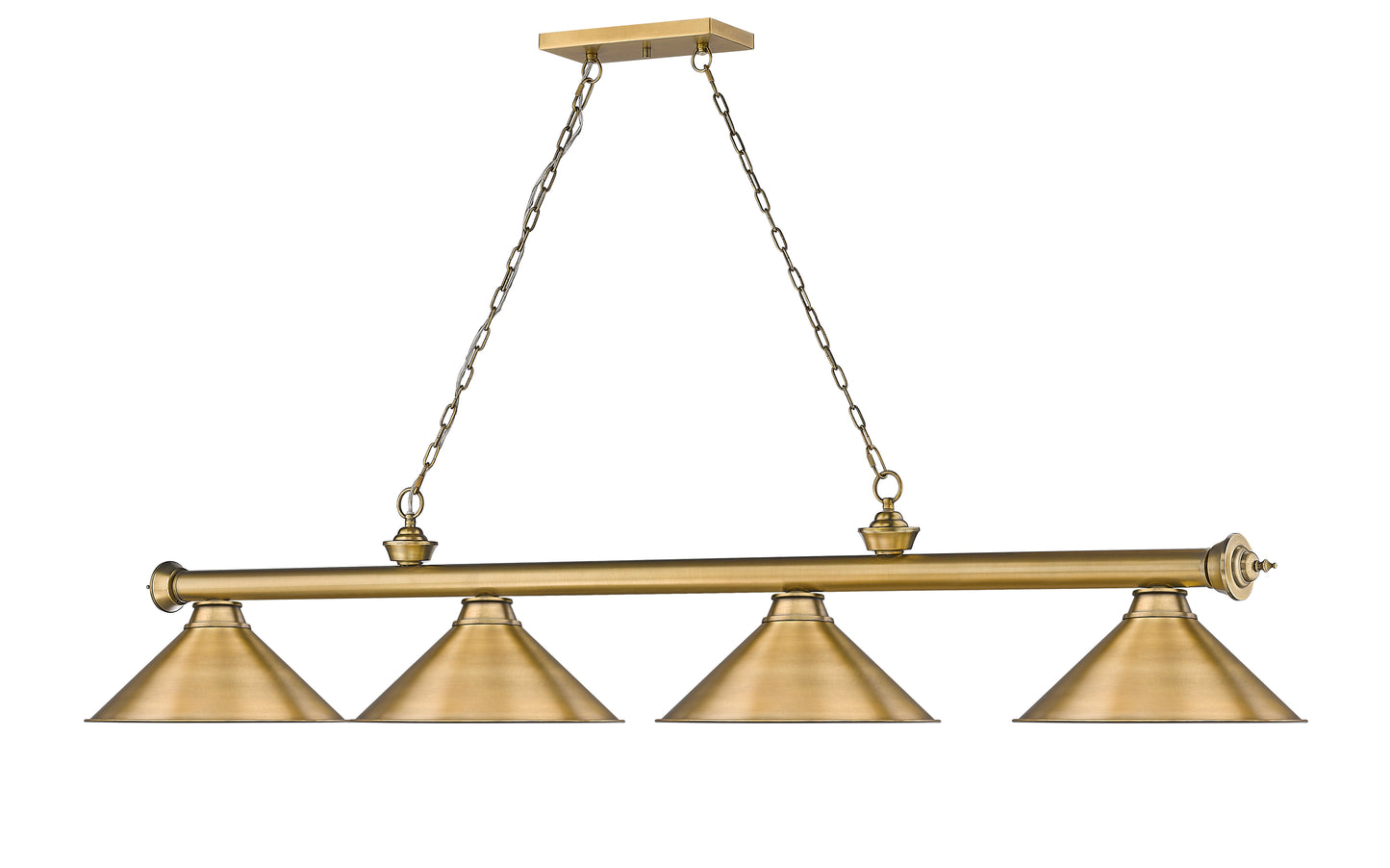 2306-4RB-RB15 - Cordon 4 Light 81" Billiard - Rubbed Brass