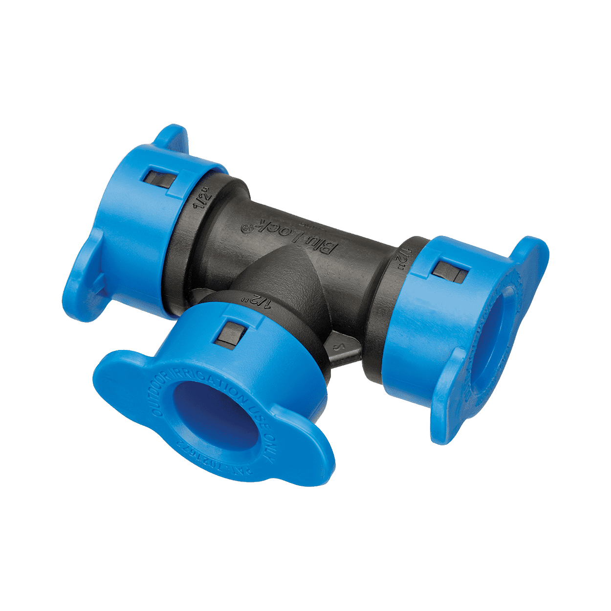 37977 - 1/2" Blu-Lock 3X Tee Fitting for Irrigation Systems