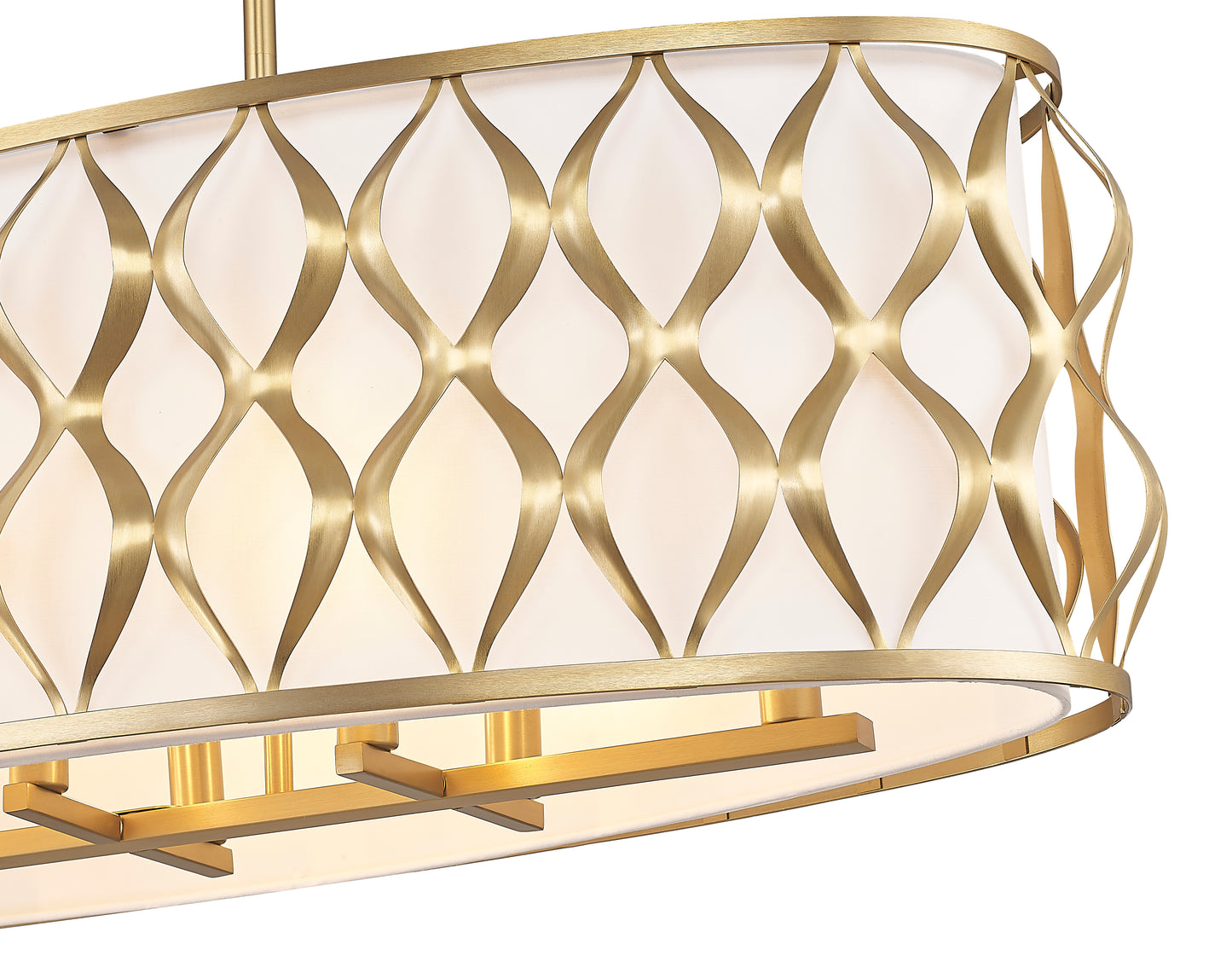 1948-42L-MGLD - Harden 10 Light Linear 43" Chandelier - Modern Gold