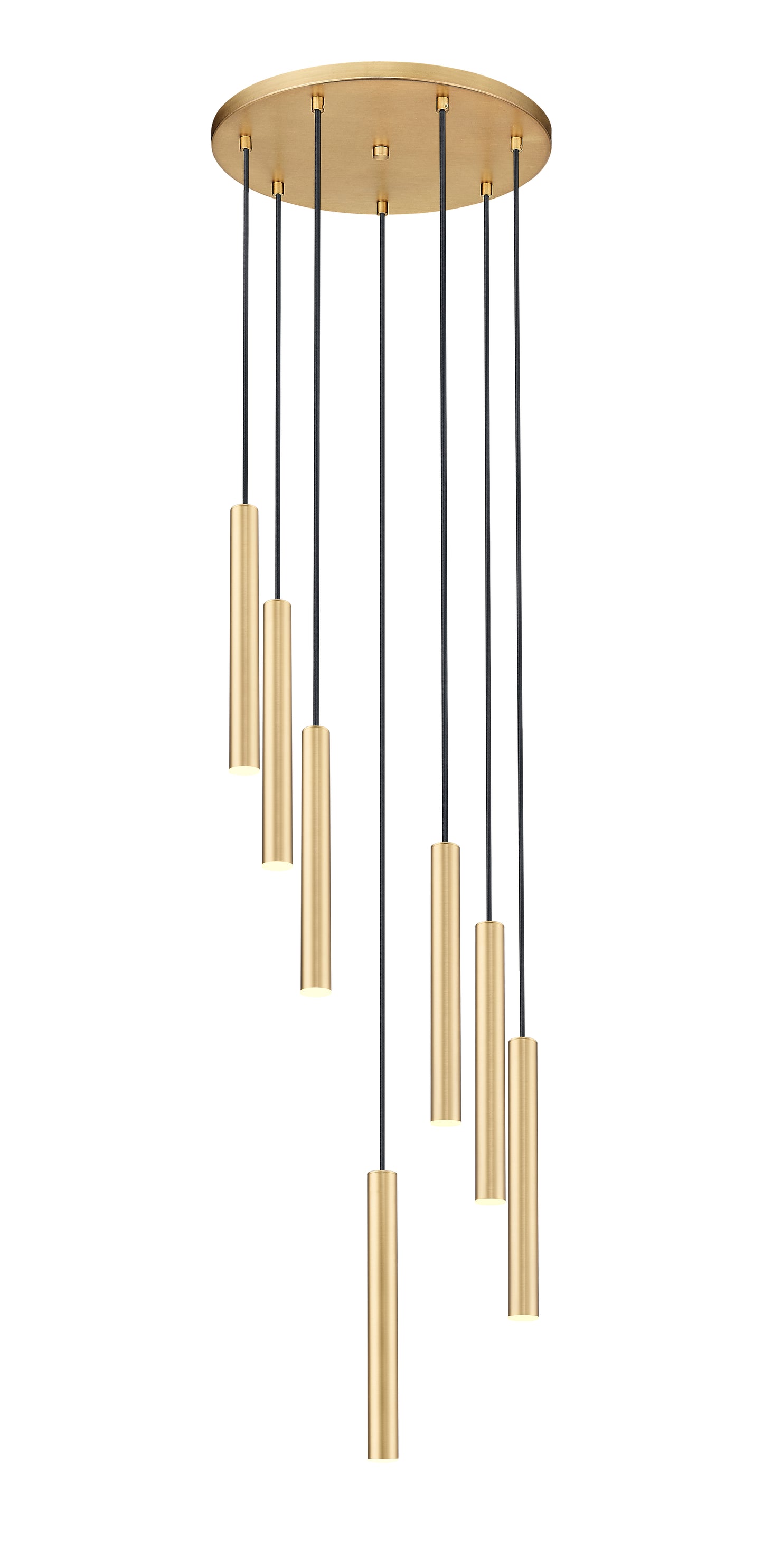 919MP12-7R-MGLD-LED - Forest 7 Light 18" Chandelier - Modern Gold