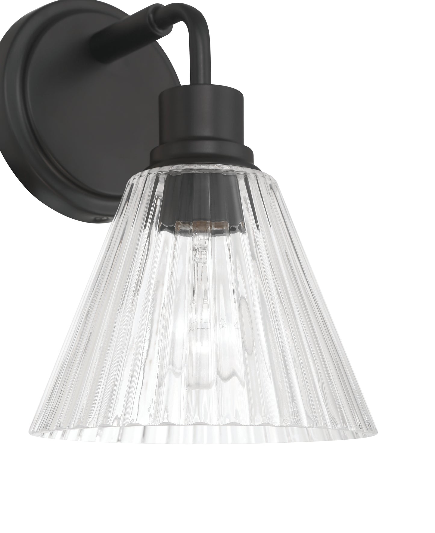 61101-FB - Pleated 1 Light 10.38" High Wall Sconce - Flat Black