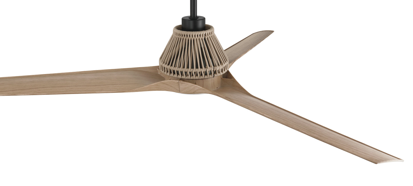 SEA56FB3 - Sea Scape 56" 3 Blade Indoor Outdoor Ceiling Fan with Light Kit - Flat Black